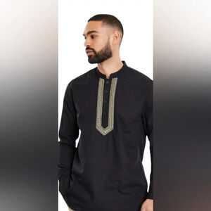 Threadbare NWT Long Sleeve Black Kurta Shirt Size 9-10 Years